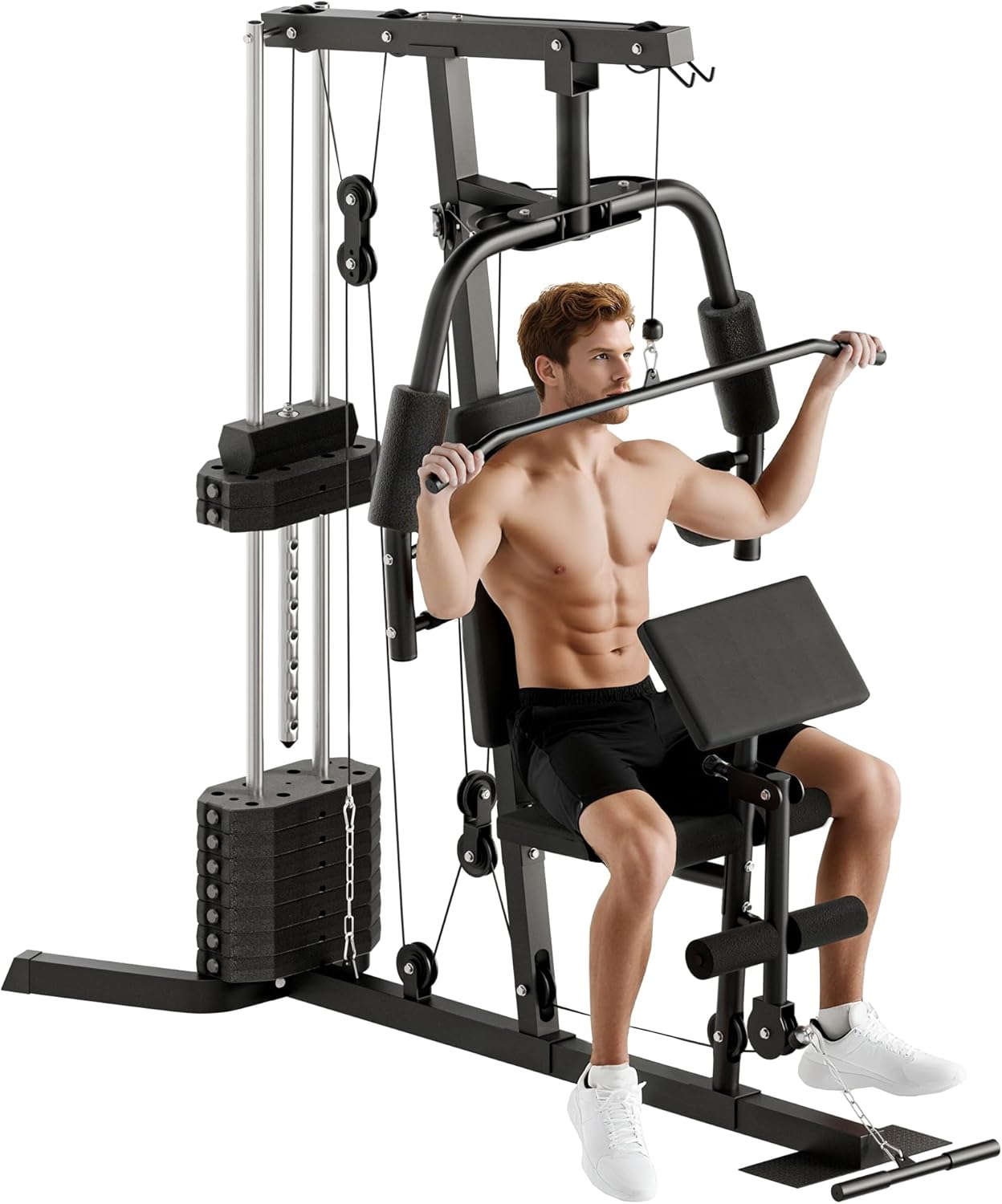HOMCOM Multi Gym Equipment, Multifunction Home Gym Machine with 45kg Weight Stack